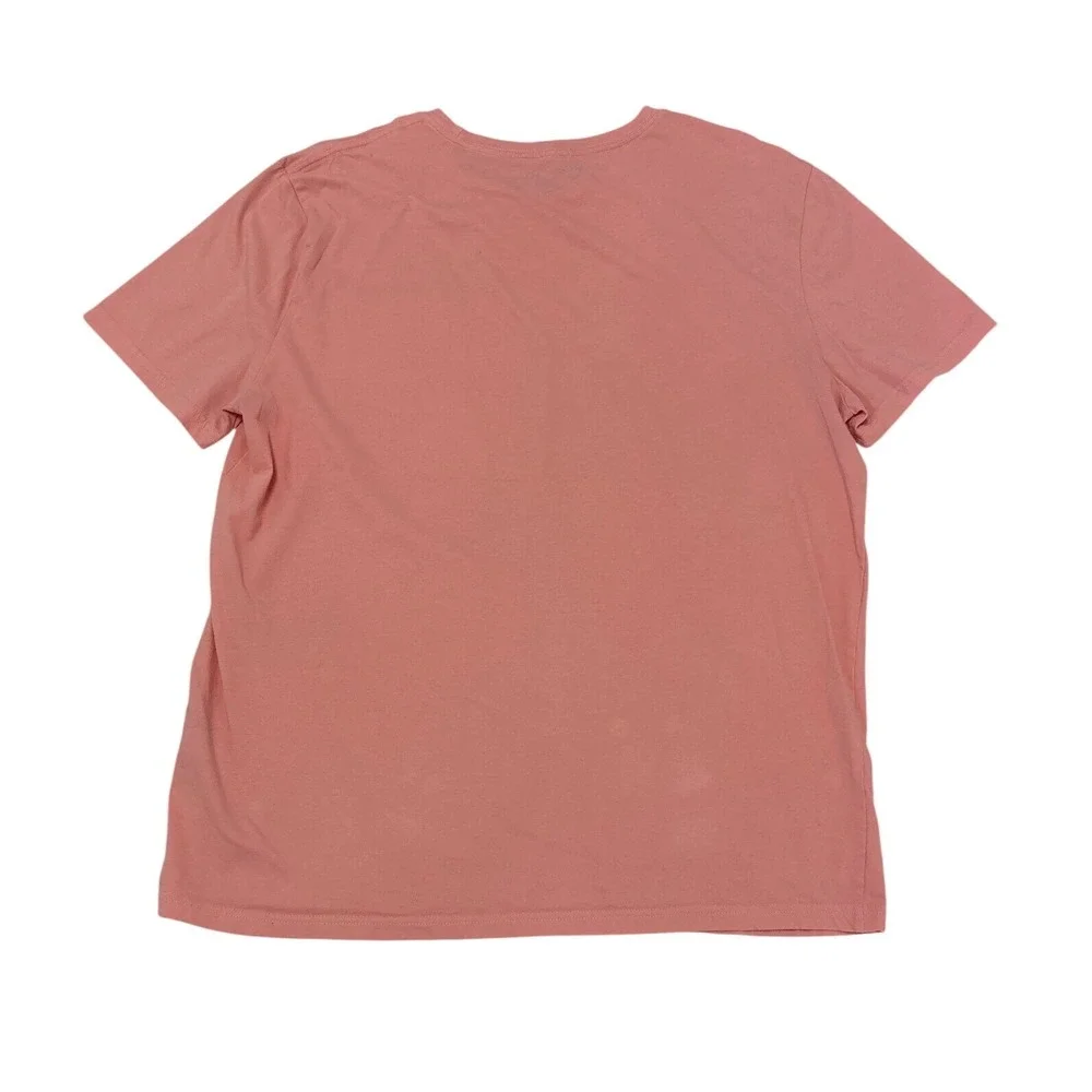 Nautica Mens XL Coral Pink Short Sleeve Cotton Pocket T-Shirt Embroidered Logo